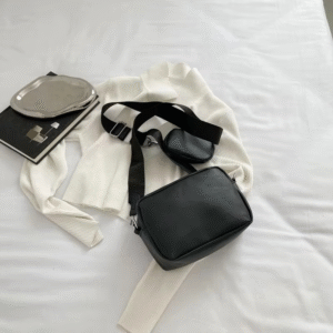 Stylish Girl's Convertible Crossbody Bag - Fashion Handbags for Ladies PU Leather Polyester Waterproof Shoulder Bags With Change Purse Trending Travel Crossbody Bag - 1 Pc, Black PU Leather - Image 4