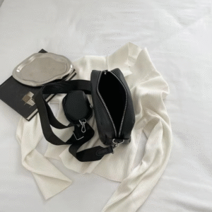 Stylish Girl's Convertible Crossbody Bag - Fashion Handbags for Ladies PU Leather Polyester Waterproof Shoulder Bags With Change Purse Trending Travel Crossbody Bag - 1 Pc, Black PU Leather - Image 5