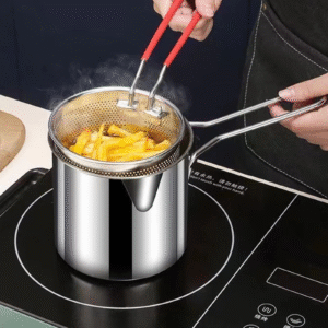 Stainless Steel Deep Fryer Pot with Strainer ? Heavy-Duty Frying Pan for Home Kitchen Use ? 1200ML Oil Capacity - Image 5