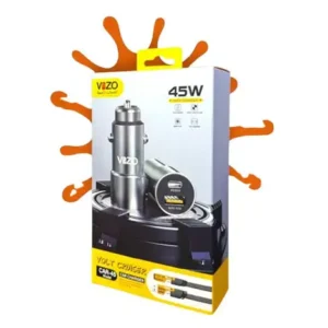 Car45 Volt Series ? Dual Port Smart Car Charger (with V999 4-in-1 Cable) | Car Charger - Portable Charger For Car | Vizo Car Charger | Vizo Car45 - Image 2