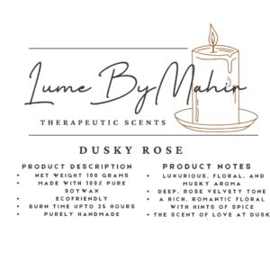 Dusky Rose | The Scent of Love at Dusk ? Handmade Luxurious Floral & Musky Soy Wax Candle - 100 gram - Image 2