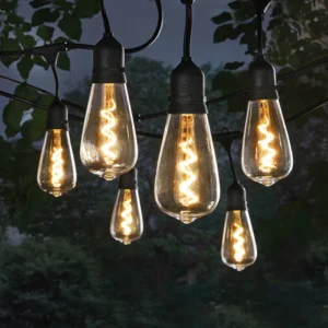 Indoor/Outdoor Plug-in LED String Light, w/ ST64 - Novelty Bulbs, Black - Each - Image 4