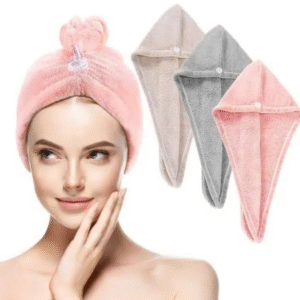 Hair Drying Towel Cap ? Quick Dry, Soft & Absorbent Turban Wrap for Women | Anti-Frizz Hair Wrap Towel for Bathroom & Salon Use - Image 1