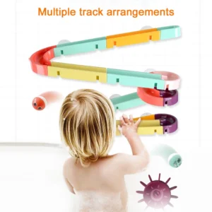 Bath Time Ball Track Water Play 24 pieces | Kids Bath Toys Wall Suction Cup Marble Race Run Track Bathroom Bathtub Baby Play Water Games Toy Kit for Boys Girls - Image 3