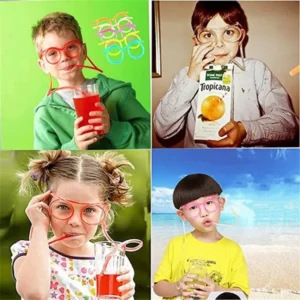 Funny glasses drinking Straw (random color) - Image 3