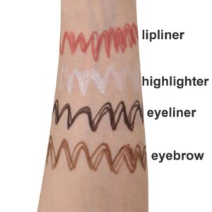 Multi-effect 4 In 1 Eyeliner Eyebrow Pencil Contour Pen Long Lasting Waterproof for girls, eyeliner lipstick highlighter brow liner all in one (Random Color) - Image 3