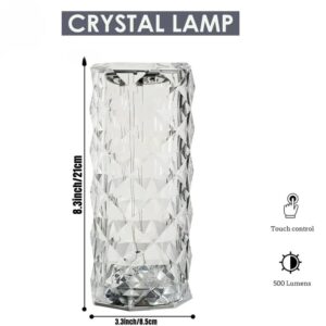 Diamond Rose Crystal Lamp 16 Color Changing ( with remote) Touch Lamp USB Rechargeable - Image 3