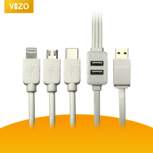 Vizo 5-in-1 Fast Data Cable Safety Fast Charging 5 in 1 USB Port 3 plugs and 2 USB ports Fast Data Cable - Image 3