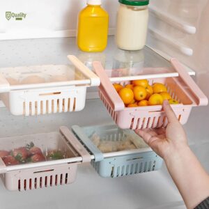 (NW000216) Adjustable Storage Basket For Fridge | Plastic Basket | Stretchable Food Organizer - Image 3