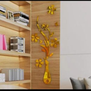 Acrylic Flowers Vase Mirror Wall Stickers - Image 1