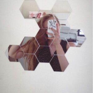 Hexagon Shape Acrylic Mirror Wall Stickers (12 Pc Set) - Image 5