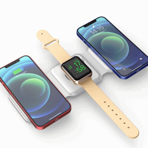 3 in 1 Magnetic Foldable Wireless Charging Station 15W Fast Charger for iPhone, AirPods & Smartwatch - Image 2