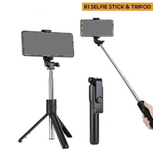 Selfie Stick Tripod R1S Bluetooth Remote Control Tripod Selfie Stick New Model with Wireless Remote Shutter Compatible with All Cell Phones - Selfie Stick with Light - Image 3