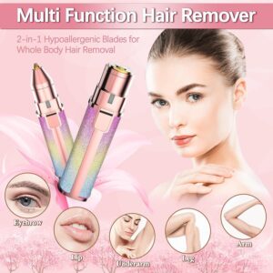 2 in 1 Electric Eyebrow Trimmer and Shaver, Flawless Hair Remover 2 in 1 Hair Remover Trimmer For Women, Flawless Facial Machine Razor, Painless Eyebrow Removal (Rechargeable) - Image 2