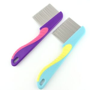 (pack of 3) Stainless Steel Hair Comb Professional Nit Head Hair Lice Comb Long Steel Teeth - MultiColor - Image 3