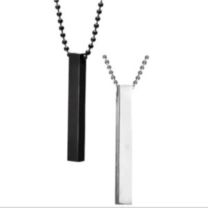 Boys Bar Necklace Pack Of 2  Materials Stainless Steel - Image 4