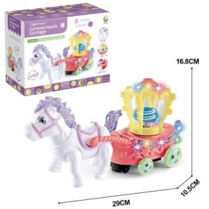 HORSE CARRIAGE Battery Operated Toys Cartoon Music Toy Carriage Set With Light And Music For Kids? - Image 3