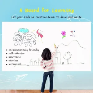 Artisan - Dry Erase Whiteboard Sticker Vinyl Sticker, Self-adhesive & reusable White Board Peel Stick for School,Office,Home,Kids Drawing with 2 erasable markers(good quality ) - Image 4