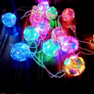 <b>( 16 Pcs )</b> Multi Crystal Flower Balls Fairy Light - Image 2
