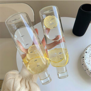 Transparent,lightweight Sports Water Bottle Portable Leak-proof Fitness Gym Water Time Scale, Sealed, Leakproof, 500ml Capacity - Image 4