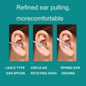 Pack off 6  Ear Pick with Storage Bag Dig Ear Wax Remover Cleaner Care Portable Travel Kit Cleaner Spoon - Image 1