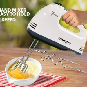 DH-133 Scarlett Multifunctional 7 Speed Mini Mixer Electric Food Blender Scarlett Handheld Mixer Egg Beater Automatic Cream Food Cake Baking Dough Mixer - Image 1