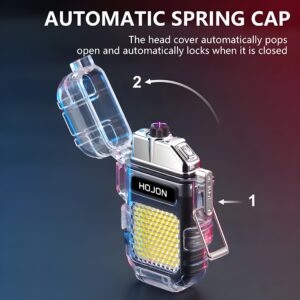 Transparent Bright COB LED Flashlight With Dual ARC Plasma Beam Electric Lighter - Image 1