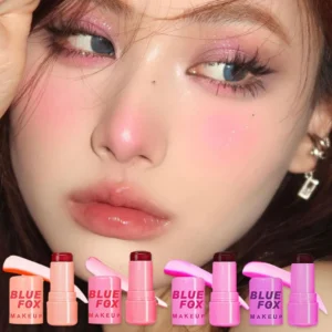 (pack of 4 )Jelly Blush Stick Blush Lip Gloss Stick Blusher Lasting Natural Moisturizing Makeup Water Tint Lip - Image 1