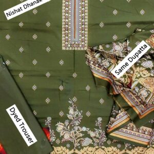 Nishat Dhanak  3 Piece 2024  Woman Unstitched Suit - Image 1