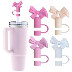 1PC Cute Bow Straw Cap Cover for 10mm Straws ? Fits Stanley Tumbler Cups, Dustproof & Leak-Resistant (Random Color) - Image 1