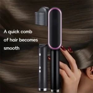 HQT-909B Electric Hair Straightening & Curling Comb/Brush - Dual-Purpose Professional Hair Styler, Non-Damaging Splint, | 2 in 1 Hair Straightener | ( Random Color ) - Image 4