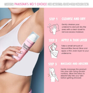 Secret Glow Original Underarm Brightening & Odor Control Cream | Long-Lasting Odor Control | Hydrating & Gentle Formula 50g - Image 4