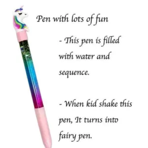 Unicorn Water Glitter Gel Pen  Stylish Pen for Girls / Glitter pens / Unicorn pens / pens for Kids /Pen for Girls Unicorn Pen for Girls (1 PC) - Image 3