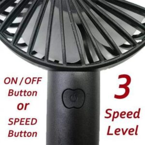 Portable USB Rechargeable Fan | Handheld 3 Speed Strong Wind Electric Small Mini Cooling Fan (random color) - Image 1