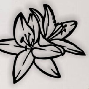 Lily flowers Wall decorations MDF Wood material - Image 1