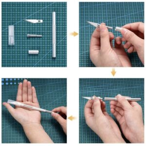 Pen Knife | Detail Precision Cutting tool | Paper, model making, etching, carving Cutter with 6 Blades + 1 Handle - Image 2
