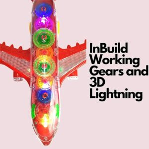 New Trending Transparent Gear Plane Toy ? Light Mode, Music, Bump-and-Go Action, 45?46 cm, Battery Operated, for Kids Ages 3 and Up - Image 4