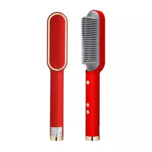 Hair Straightener Iron Brush Straight Hair Comb 2-in-1 Hair Straightener Curling Professional Styling Brush Hair Curler & Straightener For Women (Random Color) - Image 4