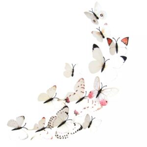 (12pc) 3D Butterflies Wall Stickers Home Decor Wall Decals Kids Room TV Wall Stickers (Random Color) - Image 1