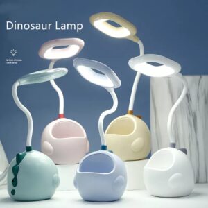 LED Table Lamp USB Rechargeable Flexible Desk Lamp With Pen Holder Cute Dormitory Eyes Protection Reading Light Bedside Lamp (Random Color) - Image 5