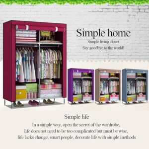 2 Door Fancy & Portable Foldable Closet Wardrobe Storage Organizer with Shelves Foe Multi Purpose 105x45x175cm (Random Color) - Image 3