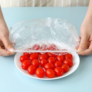 100pcs Stretchable Plastic Food Covers ? Disposable Transparent Wrap for Bowls, Plates, Fruits, Vegetables ? Anti-Dust, Food-Grade Cling Film - Image 3