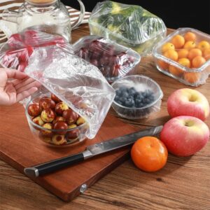 100pcs Stretchable Plastic Food Covers ? Disposable Transparent Wrap for Bowls, Plates, Fruits, Vegetables ? Anti-Dust, Food-Grade Cling Film - Image 4