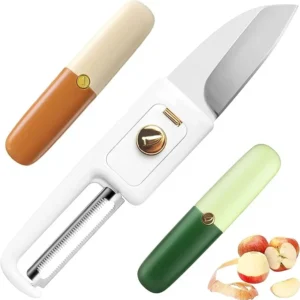 2-in-1 Stainless Steel Fruit Knife with Peeler ? Portable Fruit Cutting & Peeling Tool - Image 3