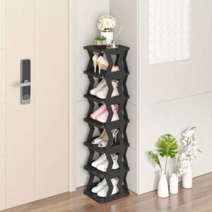 6 Floor Shoe Rack - 6 Tier Shoe Rack - Shoe Rack- Unique X Design Shoe Rack- High Quality - Without Box - Image 3