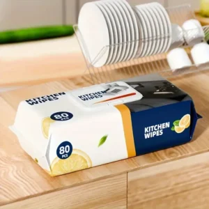 Kitchen Wipes ? Pack of 80 Pieces, Multipurpose Cleaning Wipes for Home and Kitchen Use -Soft and durable material for effective cleaning - Image 3
