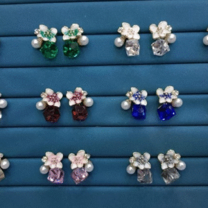 Crystal Flower Korean Earrings ? Elegant Floral Design | Crafted To Perfection With Dazzling Crystal Petals That Catch Every Light Beautifully - PJT986 - Image 1