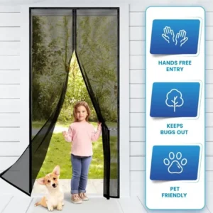 Hands-Free Retractable Magic Mesh Screen Door ? Magnetic Closure, Easy Install, Keeps Bugs Out - Image 4