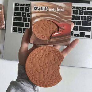 Biscuit Shaped Notebook ? 80 Pages Round Steno Pad for Students, Artists & Kids ? Fun Chocolate Biscuit Design, Portable Memo Notepad for Notes, Sketching, Doodling & Creative Writing - Image 3