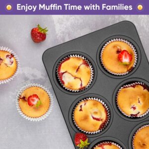 6-Cup Muffin Pan ? Non-Stick Carbon Steel Cupcake Baking Tray | Heavy Duty Standard Bakeware for Muffins, Cakes, Mini Pies & More - Image 5